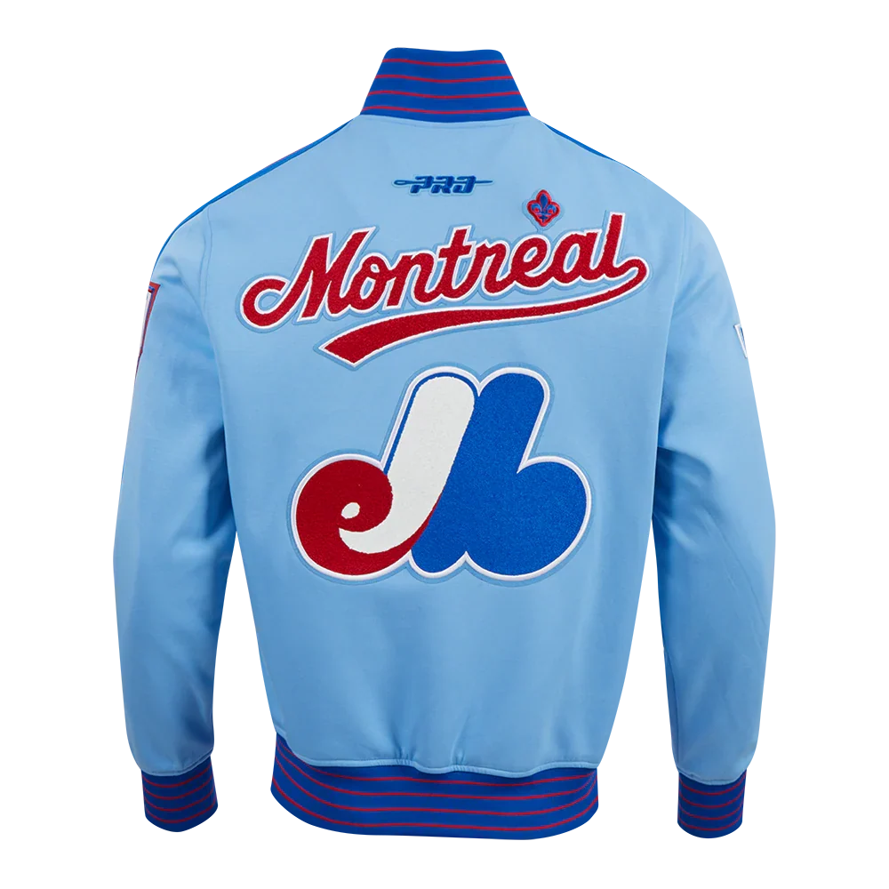 Montreal Expos MLB Pro Standard Men Light Blue Cooperstown Game Day Double Knit Jacket product image 2, provided for visual
