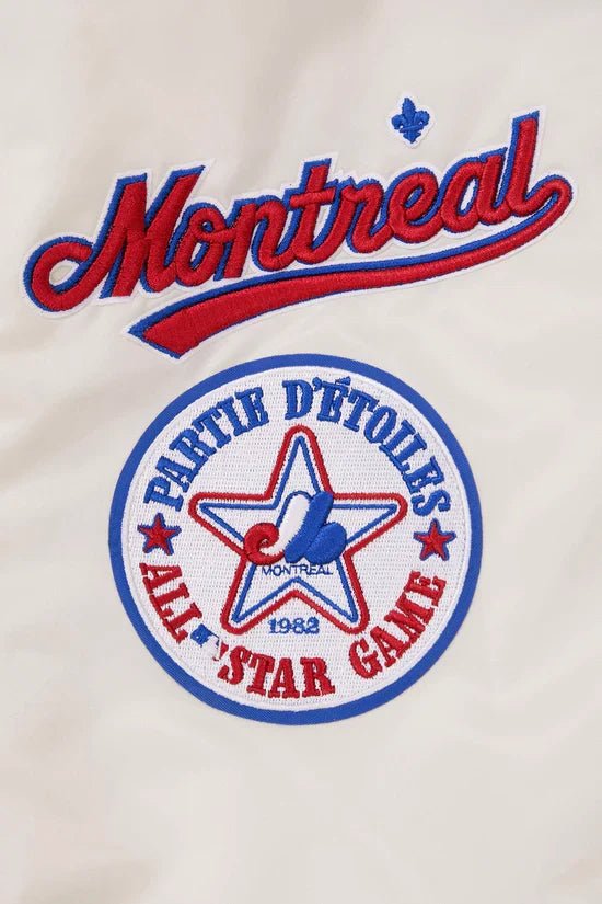 Montreal Expos MLB Pro Standard Men Off-White Cooperstown Rib Satin Jacket product image 7, provided for visual reference
