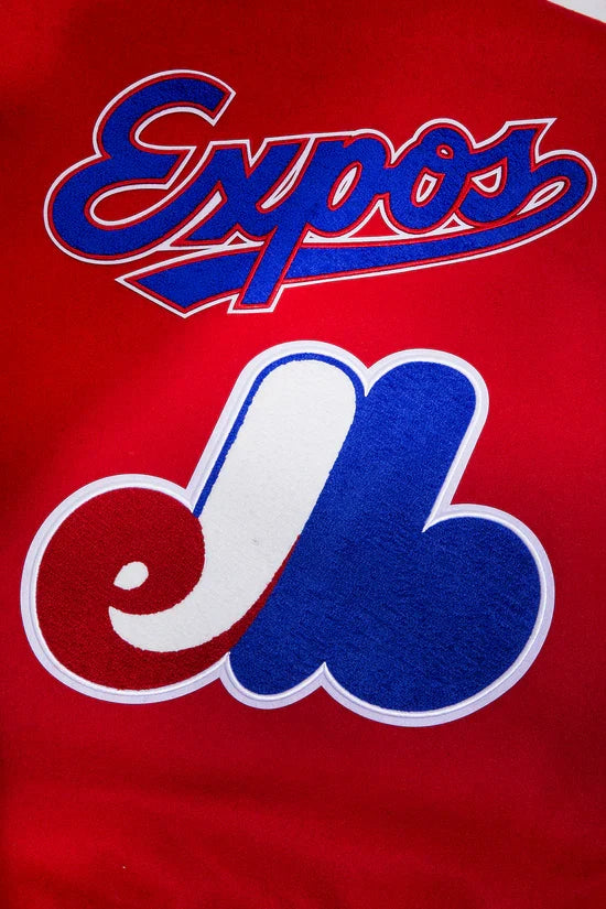 Montreal Expos MLB Pro Standard Men Red/White Cooperstown Rib Wool Varsity Jacket product image 5, provided for visual