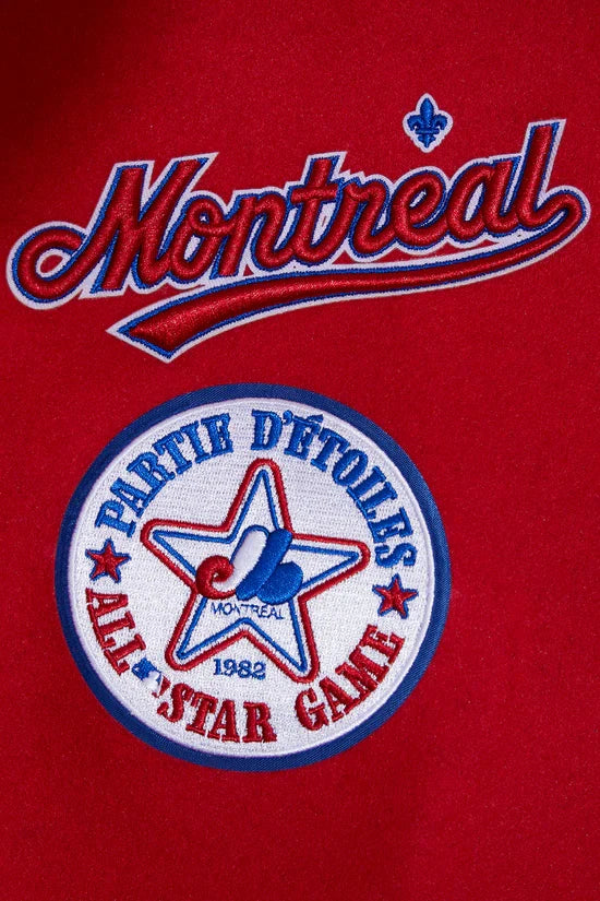 Montreal Expos MLB Pro Standard Men Red/White Cooperstown Rib Wool Varsity Jacket product image 6, provided for visual