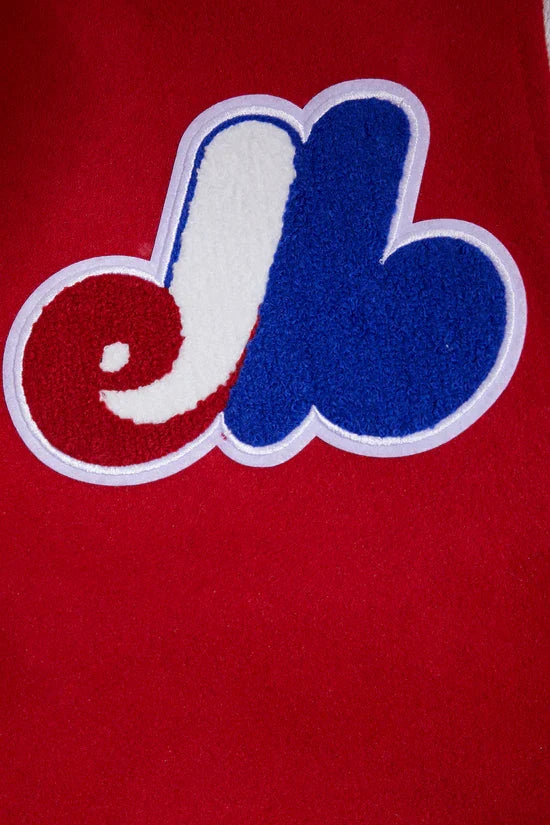 Montreal Expos MLB Pro Standard Men Red/White Cooperstown Rib Wool Varsity Jacket product image 7, provided for visual