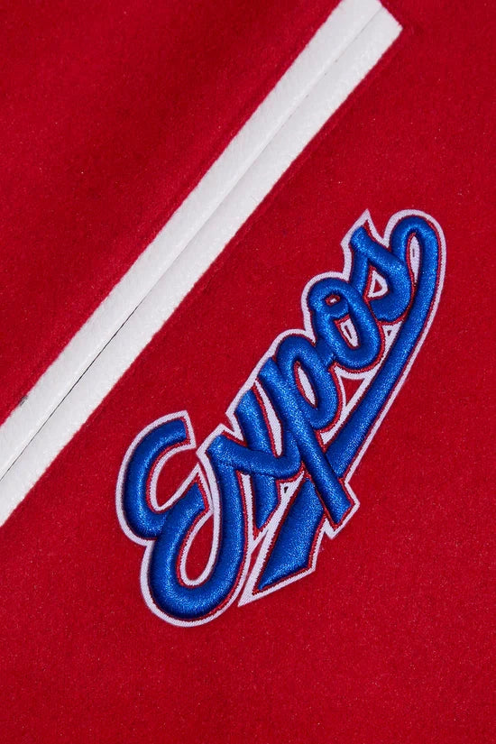 Montreal Expos MLB Pro Standard Men Red/White Cooperstown Rib Wool Varsity Jacket product image 8, provided for visual