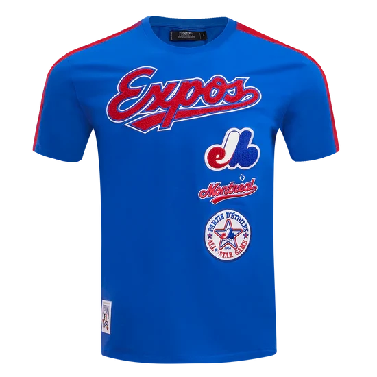 Montreal Expos MLB Pro Standard Men Royal Cooperstown Retro Classic Striped Top T-shirt product image 2, provided for visual