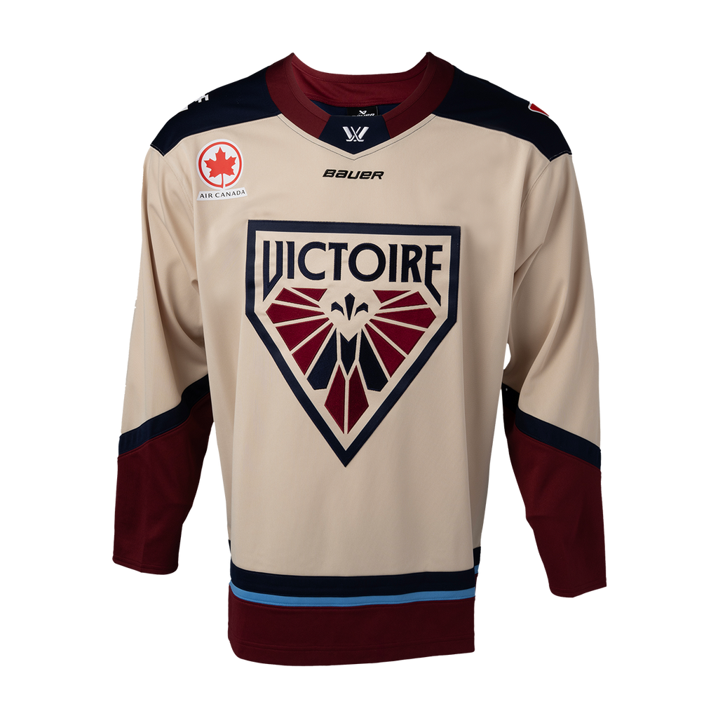 Montreal Victoire PWHL Bauer Unisex Beige 2025 Replica Away Jersey product image 1, provided for visual reference and