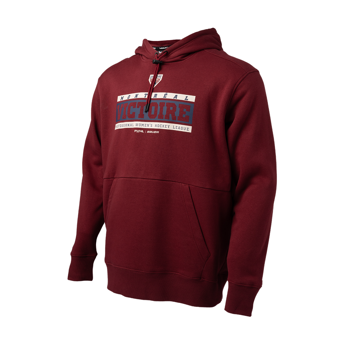 Montreal Victoire PWHL Bauer Unisex Maroon Core Ultimate Pullover Hoodie product image 3, provided for visual reference and