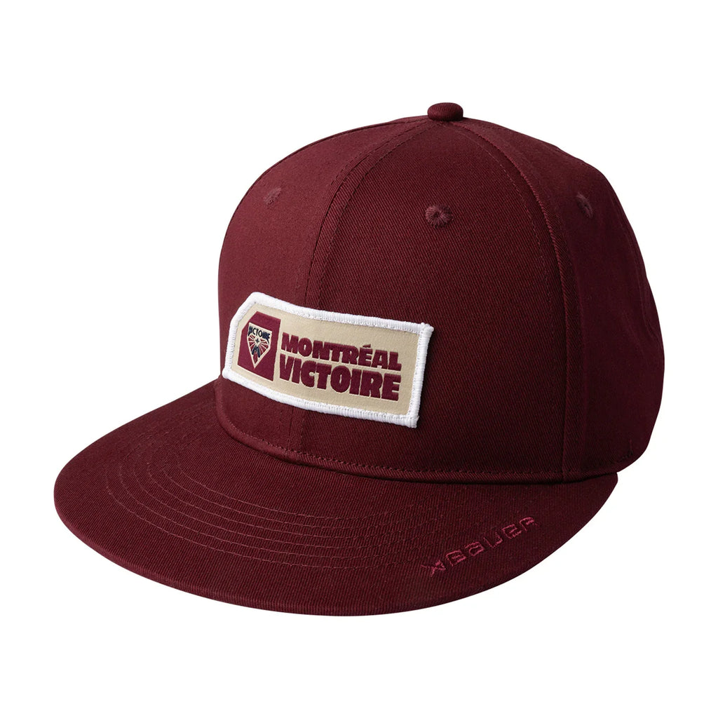 Montreal Victoire PWHL Bauer Unisex Maroon Flat Brim Snapback product image 1, provided for visual reference and product