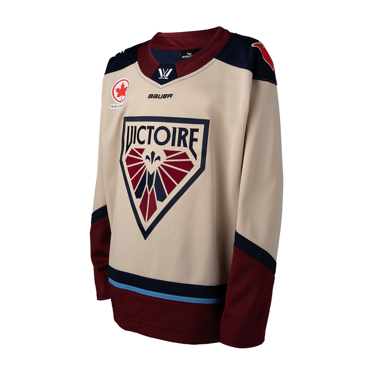 Montreal Victoire PWHL Bauer Youth Beige 2025 Replica Away Jersey product image 3, provided for visual reference and product