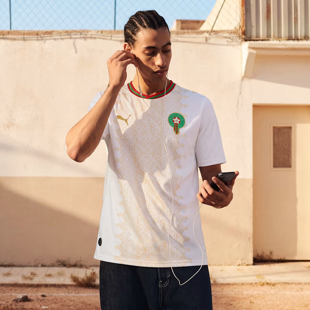 Morocco National Team FIFA Puma Men White 2026 Away Replica Jersey product image 3, provided for visual reference and