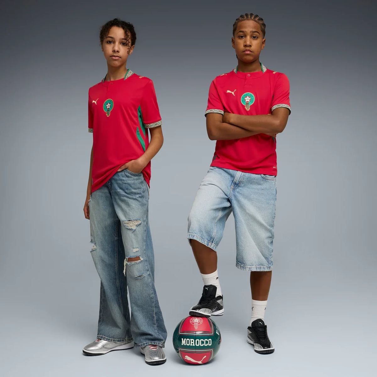 Morocco National Team FIFA Puma Youth Red 2026 Home Replica Jersey product image 6, provided for visual reference and