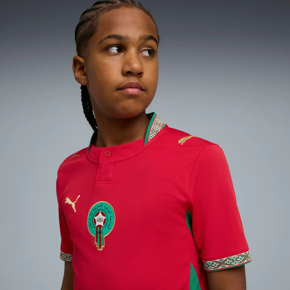 Morocco National Team FIFA Puma Youth Red 2026 Home Replica Jersey product image 4, provided for visual reference and