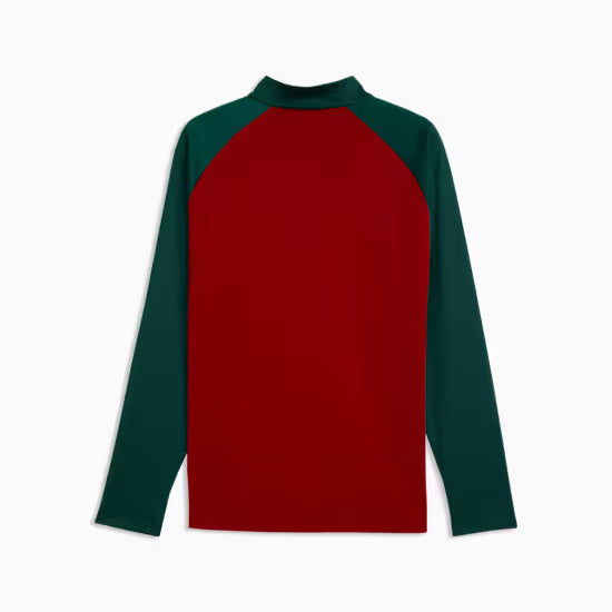 Morocco National Team FIFA Puma Men Red 1/4 Zip Long-sleeve Shirt product image 2, provided for visual reference and product