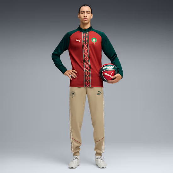 Morocco National Team FIFA Puma Men Red 1/4 Zip Long-sleeve Shirt product image 5, provided for visual reference and product