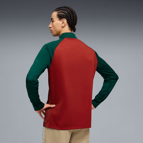 Morocco National Team FIFA Puma Men Red 1/4 Zip Long-sleeve Shirt product image 6, provided for visual reference and product
