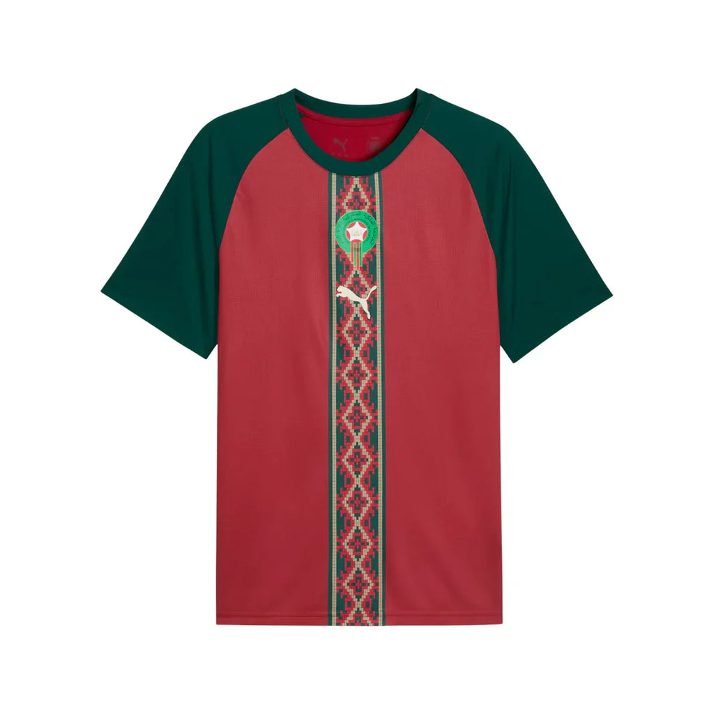 Morocco National Team FIFA Puma Red/Green 2026 Pre-Match Jersey product image 1, provided for visual reference and product