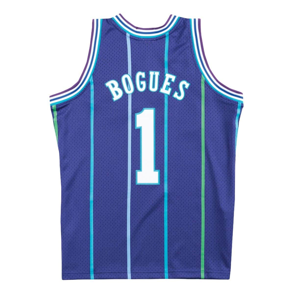 Muggsy Bogues Charlotte Hornets NBA Mitchell & Ness Men Purple 1994-95 Hardwood Classics Swingman Jersey product image 1,