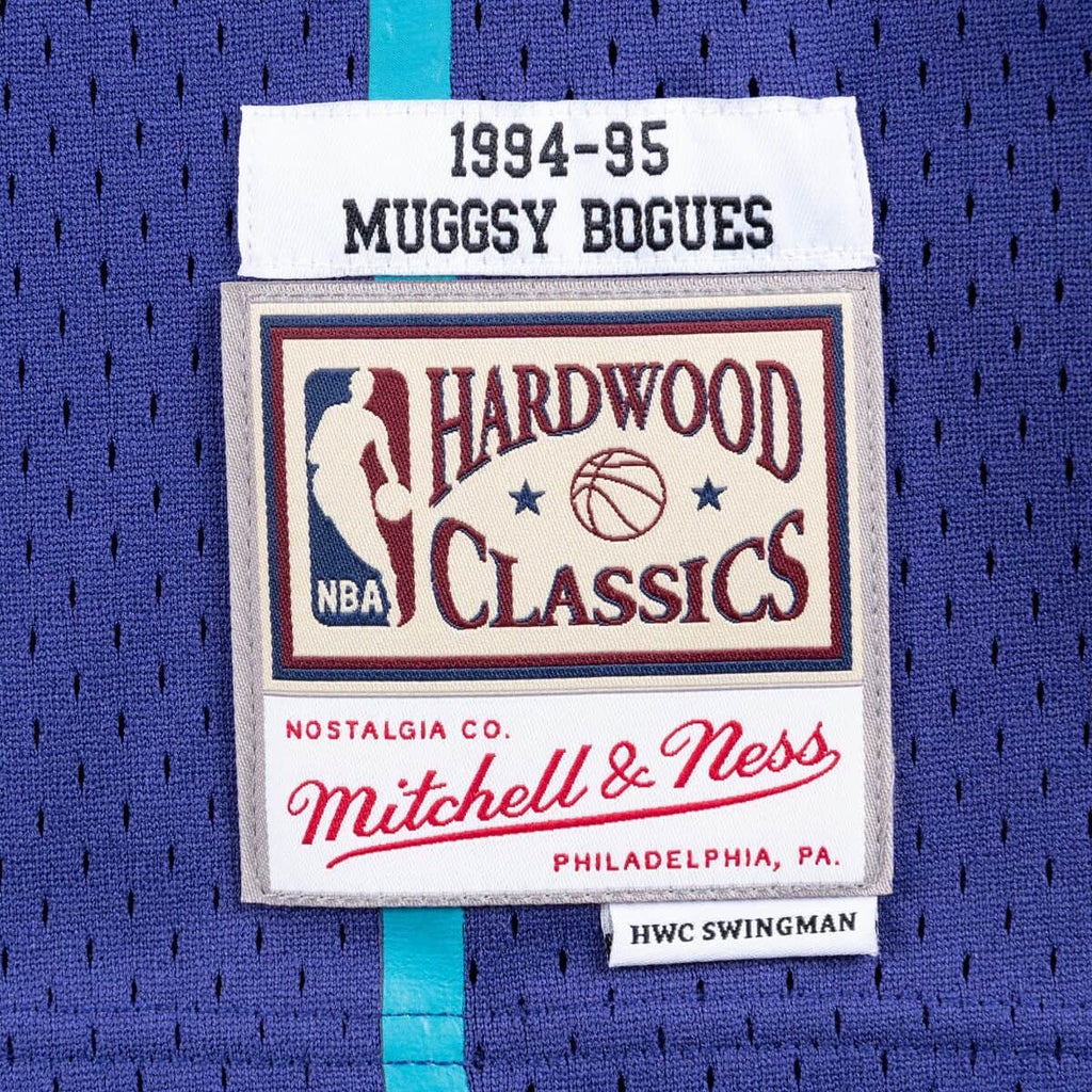 Muggsy Bogues Charlotte Hornets NBA Mitchell & Ness Men Purple 1994-95 Hardwood Classics Swingman Jersey product image 3,