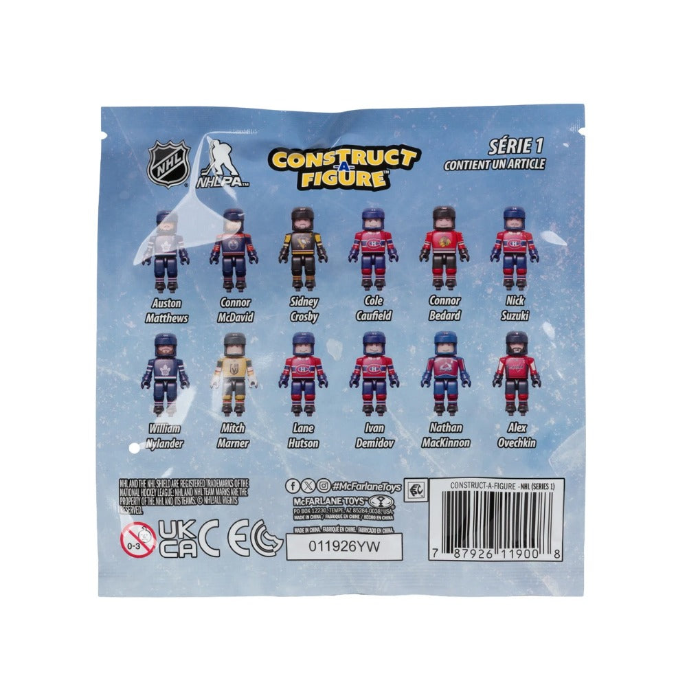 NHL McFarlene Toys Construct A-Figure Series 1 Blind Bag Mini Figure product image 3, provided for visual reference and