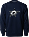Dallas Stars NHL Bulletin Men Navy Twill Logo Express Crew Sweater product image 1, provided for visual reference and