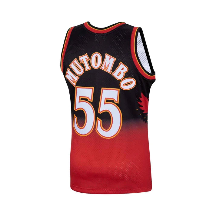Dikembe Mutombo Atlanta Hawks NBA Mitchell & Ness Men Scarlet Red 1996-97 Hardwood Classics Swingman Jersey product image 2,