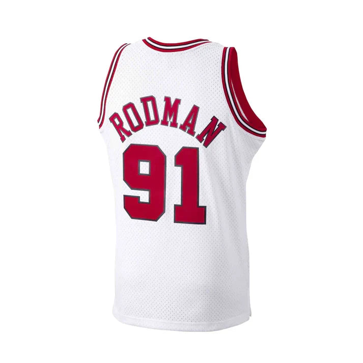 Dennis Rodman Chicago Bulls NBA Mitchell & Ness Men White 1997-98 Hardwood Classics Swingman Jersey product image 2,