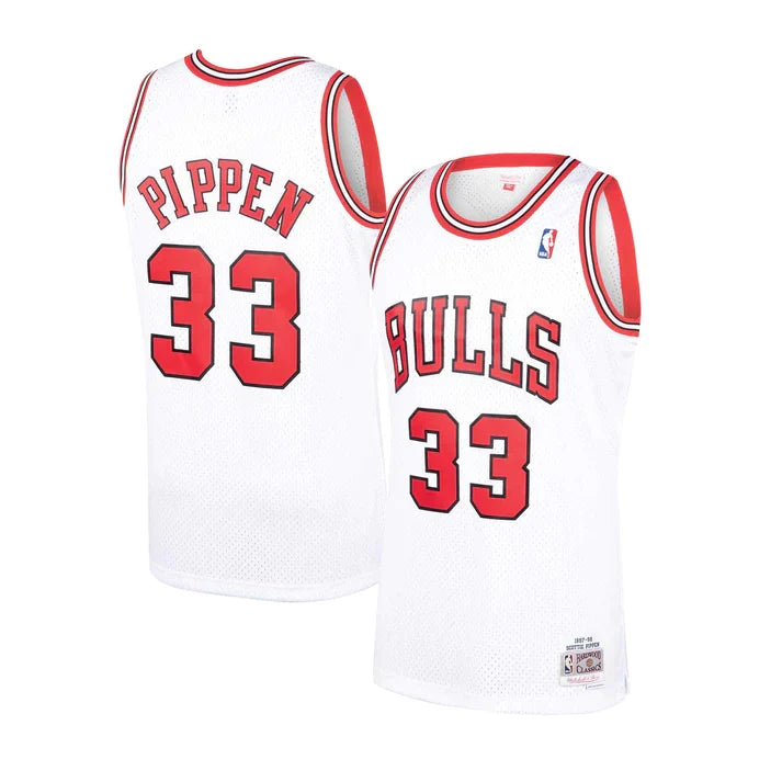 Scottie Pippen Chicago Bulls NBA Mitchell & Ness Men White 1997-98 Hardwood Classics Swingman Jersey product image 1,