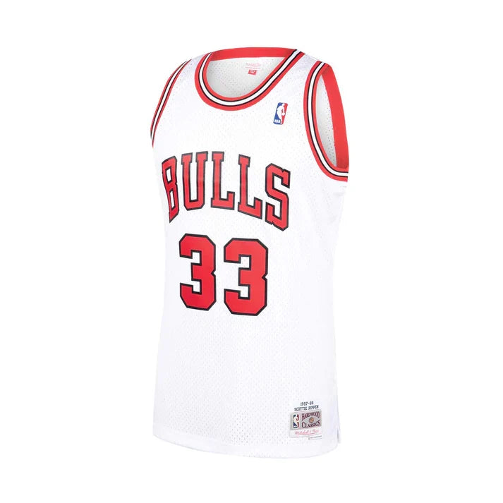 Scottie Pippen Chicago Bulls NBA Mitchell & Ness Men White 1997-98 Hardwood Classics Swingman Jersey product image 2,