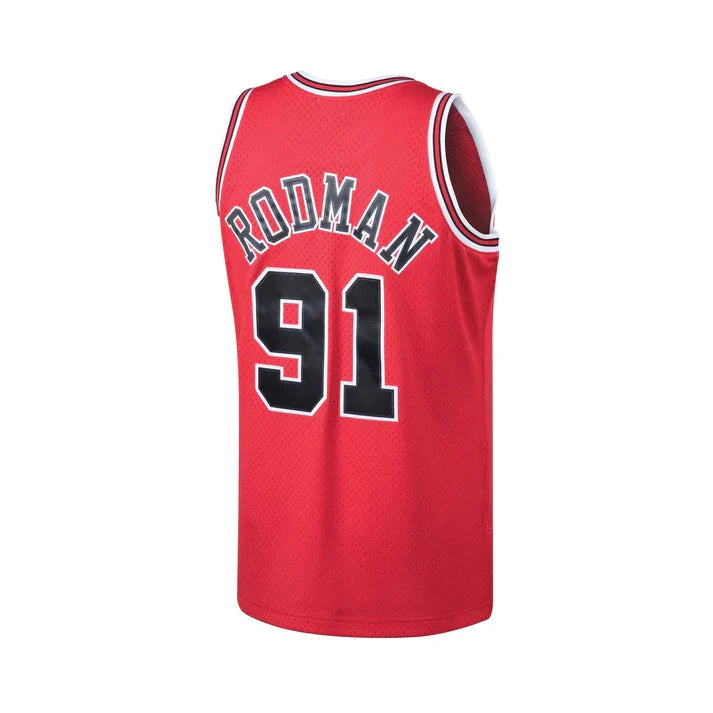 Dennis Rodman Chicago Bulls NBA Mitchell & Ness Men Red 1997-98 Hardwood Classics Swingman Jersey product image 3, provided