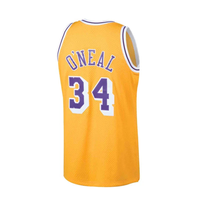 Shaquille O'Neal Los Angeles Lakers NBA Mitchell & Ness Men Golden 1996-1997 Hardwood Classics Swingman Jersey product image