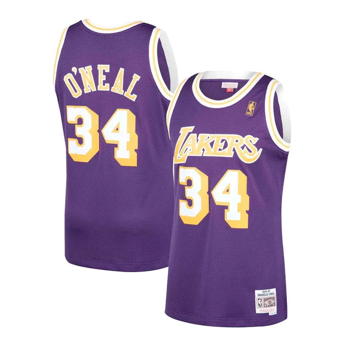 Shaquille O'Neal Los Angeles Lakers NBA Mitchell & Ness Men Purple 1996-1997 Hardwood Classics Swingman Jersey product image