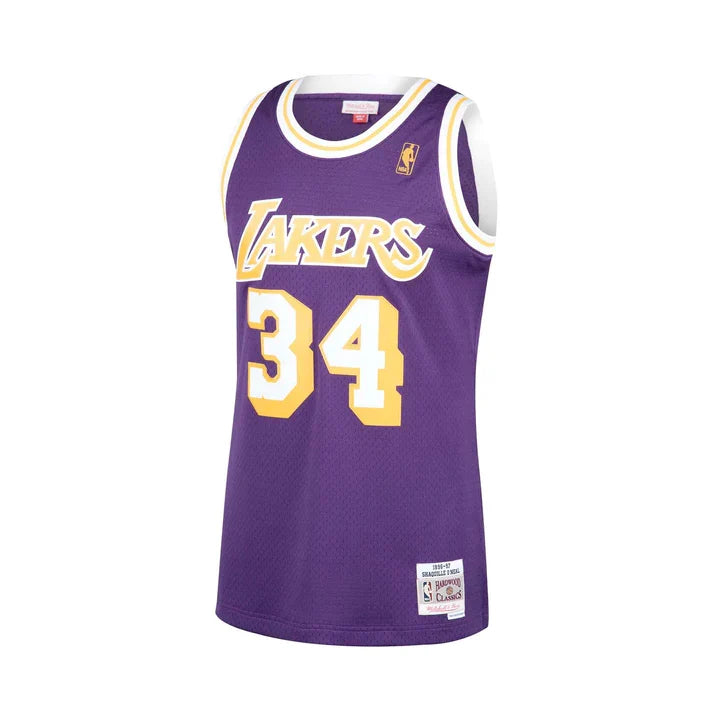 Shaquille O'Neal Los Angeles Lakers NBA Mitchell & Ness Men Purple 1996-1997 Hardwood Classics Swingman Jersey product image