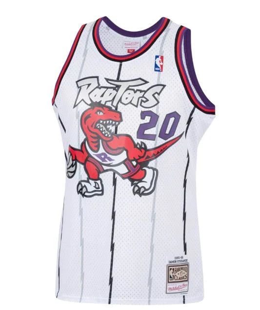 Damon Stoudamire Toronto Raptors NBA Mitchell & Ness Men White 1995-96 Hardwood Classics Swingman Jersey product image 2,