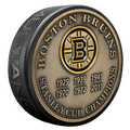 Boston Bruins NHL Stanley Cup Years Medallion Hockey Puck product image 1, provided for visual reference and product detail