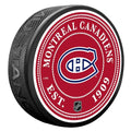Montreal Canadiens NHL Stud Textured Hockey Puck product image 1, provided for visual reference and product detail review