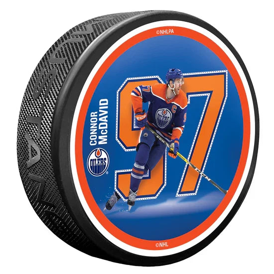 Connor McDavid Edmonton Oilers NHL Breakout Series Hockey High Definition Puck product image 1, provided for visual