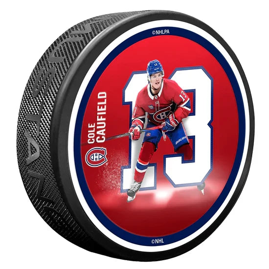 Cole Caufield Montreal Canadiens NHL Breakout Series High Definition Hockey Puck product image 1, provided for visual