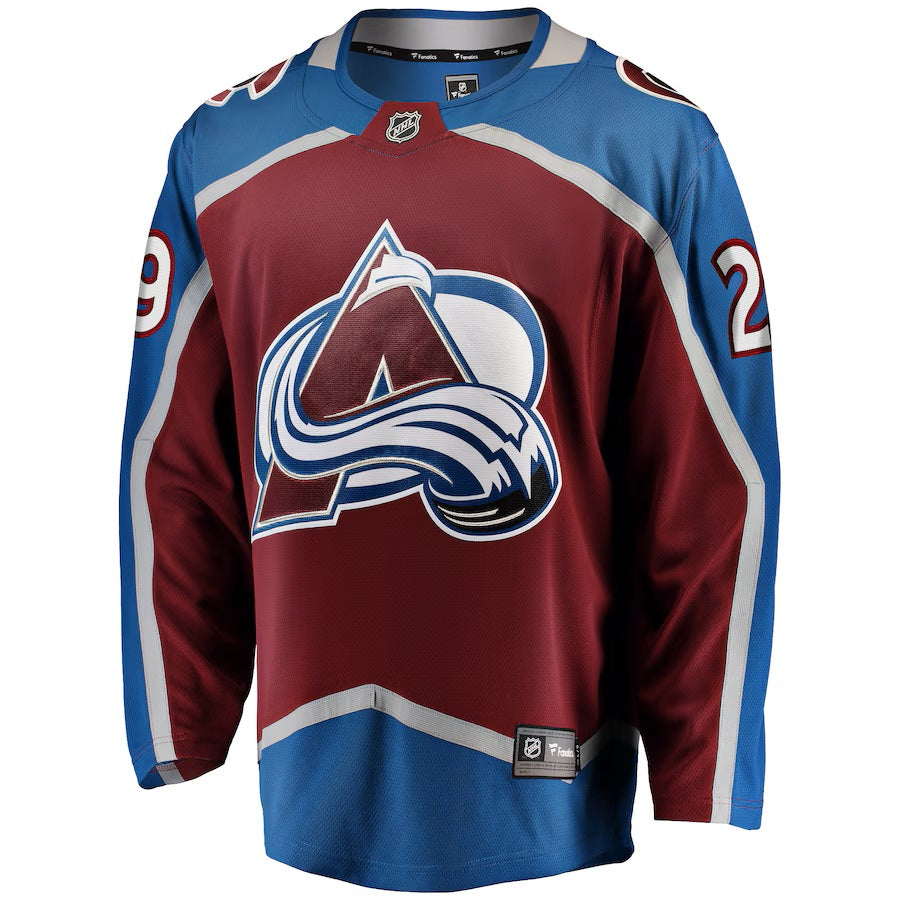 Nathan MacKinnon Colorado Avalanche NHL Fanatics Branded Men Maroon Breakaway Jersey product image 2, provided for visual