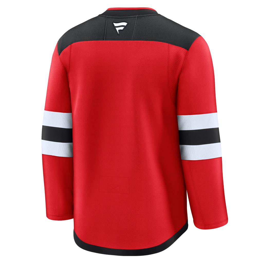 New Jersey Devils NHL Fanatics Branded Men Red Premium Jersey product image 2, provided for visual reference and product