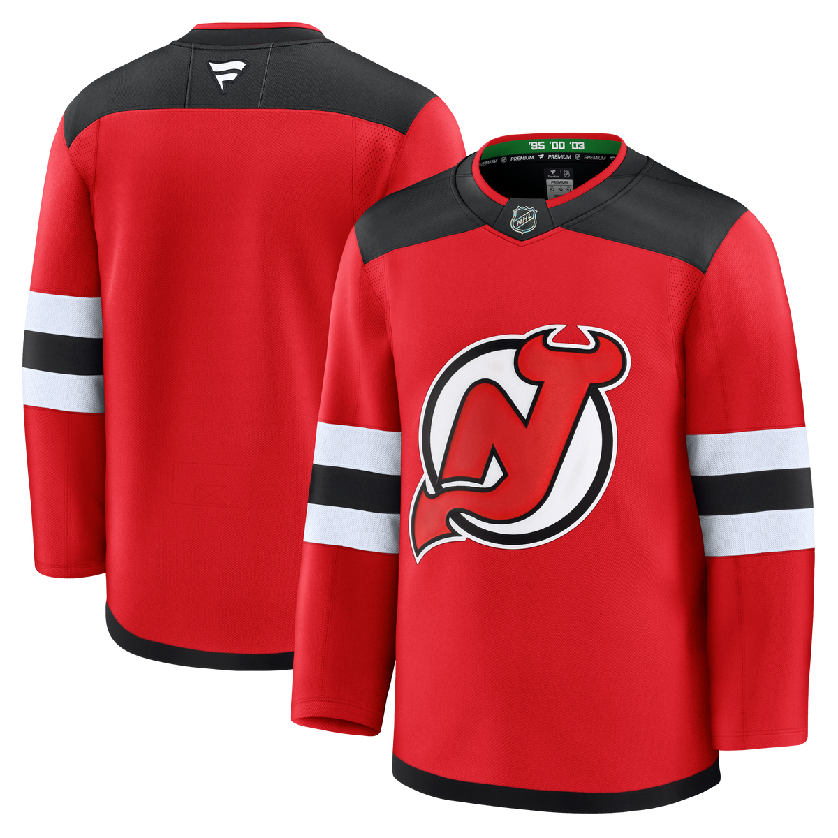 New Jersey Devils NHL Fanatics Branded Men Red Premium Jersey product image 3, provided for visual reference and product