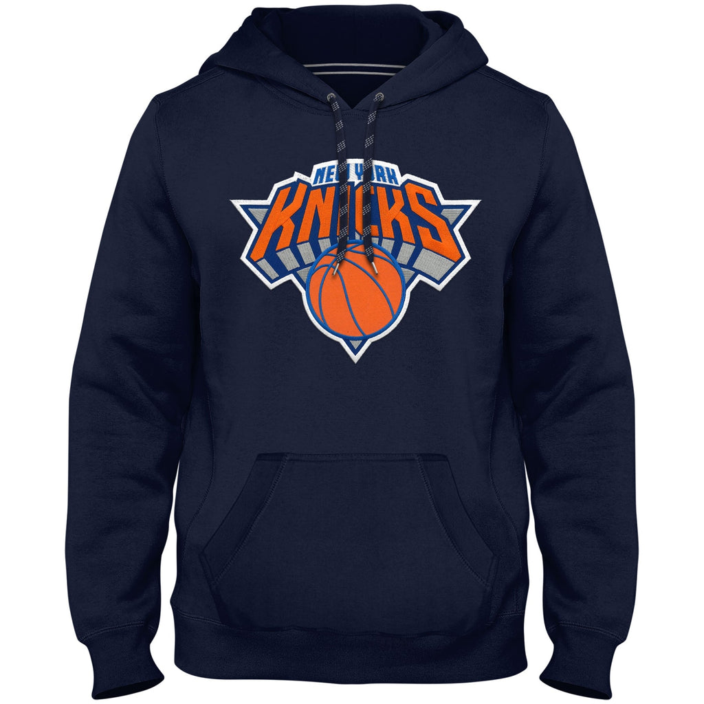 New York Knicks NBA Bulletin Men Navy Express Twill Logo Hoodie product image 1, provided for visual reference and product