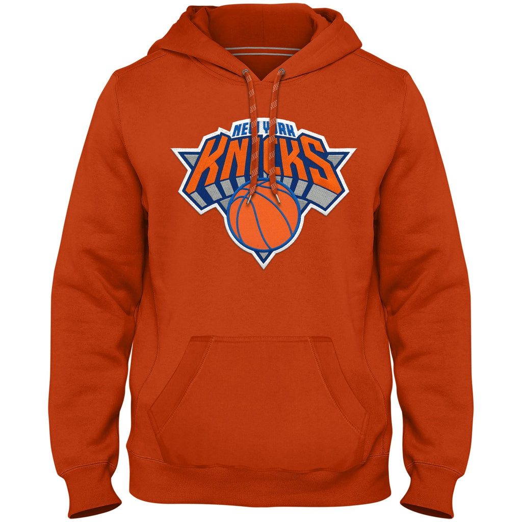 New York Knicks NBA Bulletin Men Orange Express Twill Logo Hoodie product image 1, provided for visual reference and product