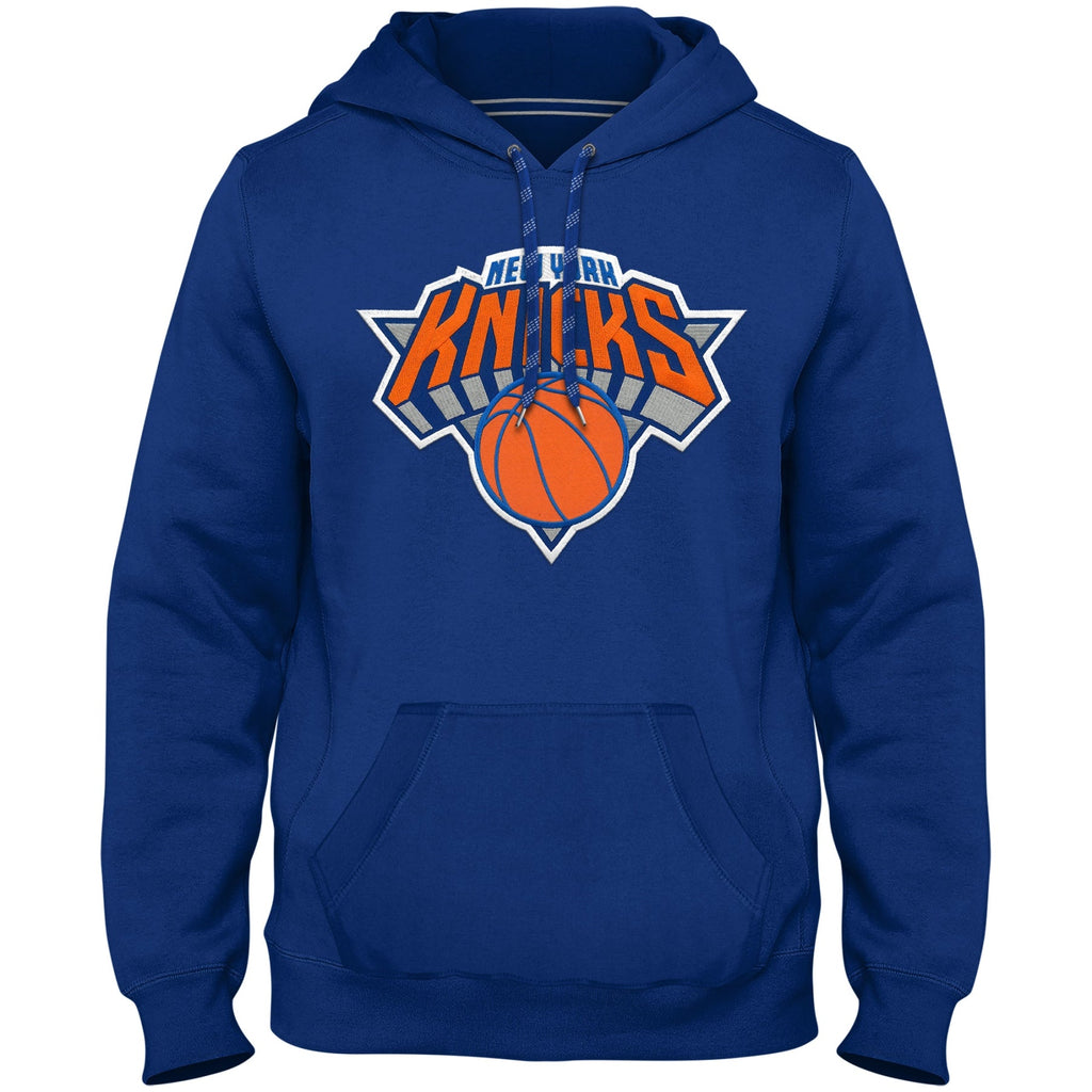 New York Knicks NBA Bulletin Men Royal Express Twill Logo Hoodie product image 1, provided for visual reference and product
