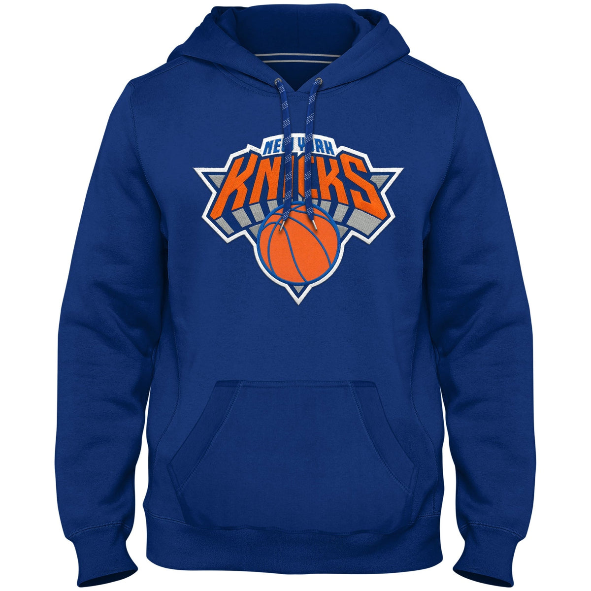 New York Knicks NBA Bulletin Men Royal Express Twill Logo Hoodie product image 1, provided for visual reference and product