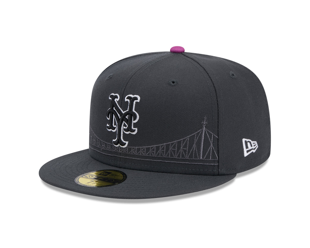 New York Mets MLB New Era Men Graphite 59Fifty 2024 City Connect Fitted Hat product image 1, provided for visual reference
