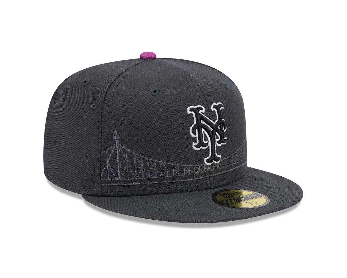 New York Mets MLB New Era Men Graphite 59Fifty 2024 City Connect Fitted Hat product image 4, provided for visual reference