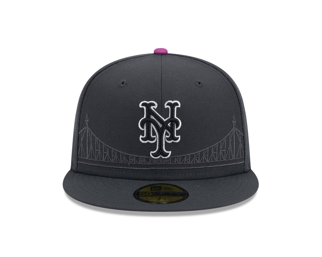 New York Mets MLB New Era Men Graphite 59Fifty 2024 City Connect Fitted Hat product image 3, provided for visual reference