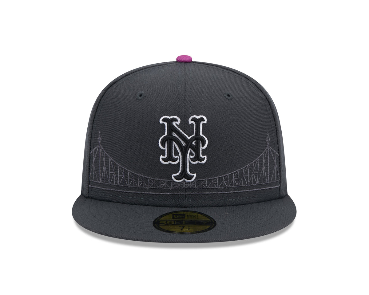 New York Mets MLB New Era Men Graphite 59Fifty 2024 City Connect Fitted Hat product image 3, provided for visual reference