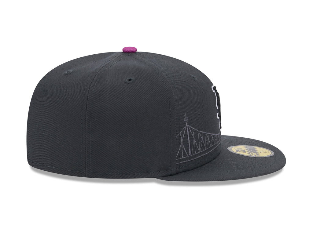 New York Mets MLB New Era Men Graphite 59Fifty 2024 City Connect Fitted Hat product image 6, provided for visual reference