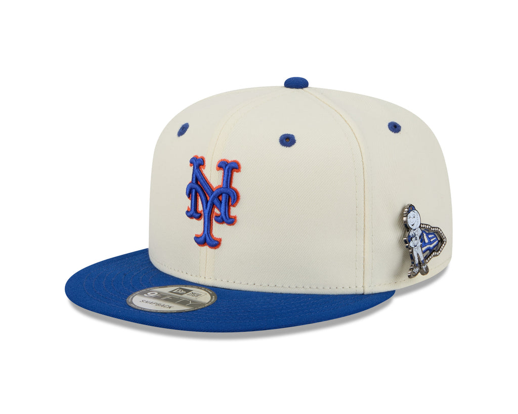 New York Mets MLB New Era Men Cream/Royal Blue 9Fifty Mascot Pin Snapback product image 1, provided for visual reference and