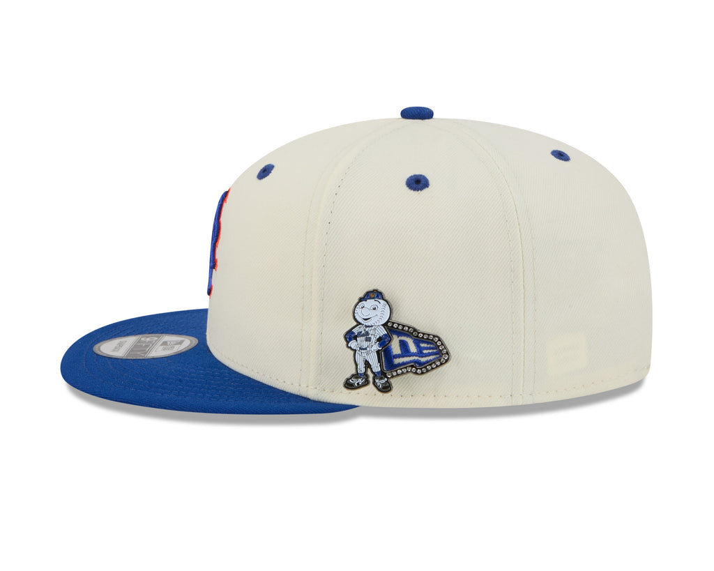New York Mets MLB New Era Men Cream/Royal Blue 9Fifty Mascot Pin Snapback product image 5, provided for visual reference and