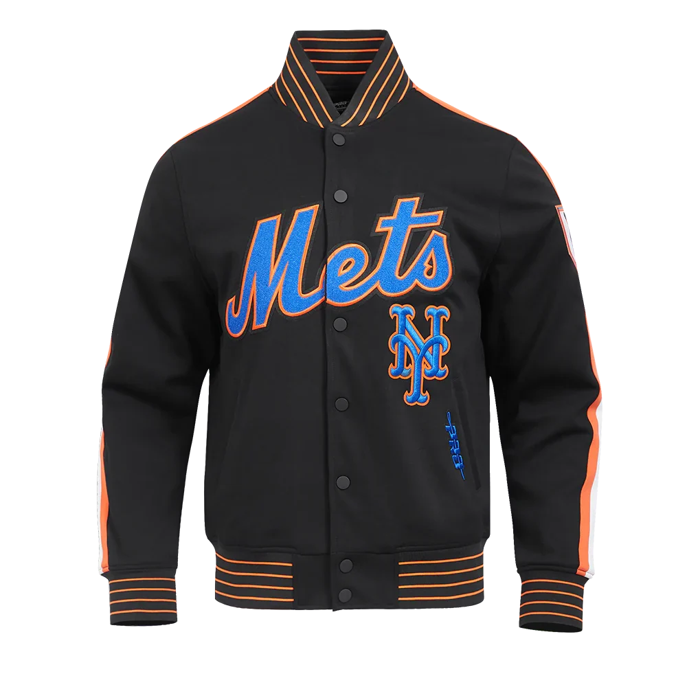 New York Mets MLB Pro Standard Men Black Cooperstown Game Day Double Knit Jacket product image 1, provided for visual